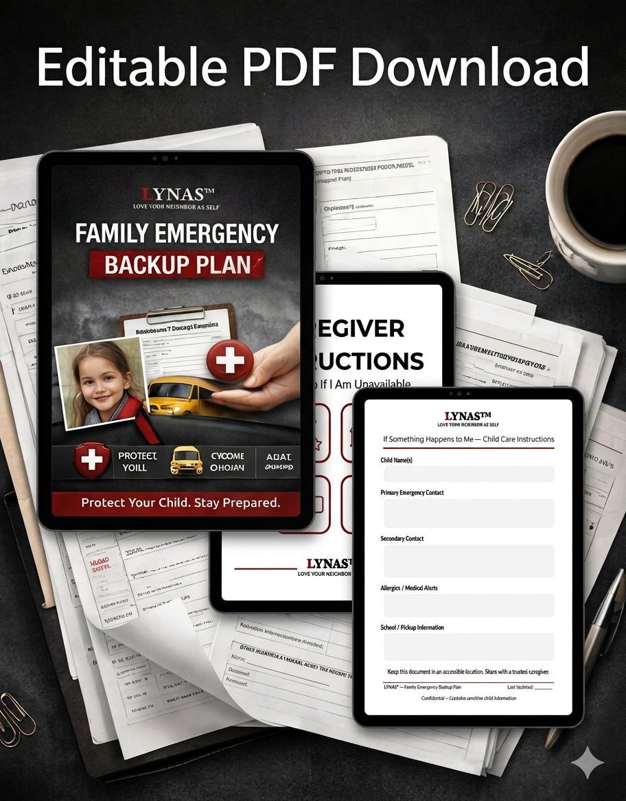 LYNAS Family Emergency Plan System - Digital Download